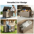 thumbnail image 4 of GONICHA 150 Gallon Outdoor Storage Box with Swivel Wheels,Waterproof Deck Box with Lid for Patio Furniture, Garden Tools, Outdoor Cushion,Brown, 4 of 7