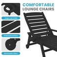 thumbnail image 7 of LOYALICE Adjustable Wheeled HDPE Plastic Outdoor Patio Lounge Chair W/ Cup Holder,78.3"x25.1"x16.3", Black, 7 of 7