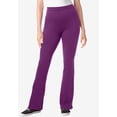 thumbnail image 2 of Woman Within Plus Size Petite Stretch-Cotton Knit Pull-On Bootcut Leggings, 2 of 6