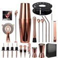 thumbnail image 3 of Bartender Kit,20-piece Rose Gold Cocktail Shaker Set With Rotating Acrylic Stand,for Mixed Drinks Martini Home Bar Tools, 3 of 5
