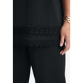 thumbnail image 2 of Jessica London Women's Plus Size 2-Piece Stretch Knit Lace Trim Crop Set, 2 of 5