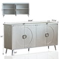 thumbnail image 3 of Lunale Modern Lacquered Wooden Sideboard Storage Cabinet, Buffet Server Cabinet for Living Room, Entryway, Distressed White, 3 of 6