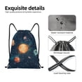 thumbnail image 4 of Saiise Solar System And Planets Pattern Sports Drawstring Backpack - String Swim Gym Bag with Wet Proof Pocket for Women&Men-Small, 4 of 6