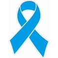 thumbnail image 1 of Prostate Cancer Ribbon, Light Blue, Printed Vinyl Decal, Sticker, Label for car, Cell Phone, Window, Computer, Wall, etc., 1 of 3