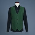 thumbnail image 3 of Stamzod Men's Vertical Stripe Tuxedo Blazer Suits Slim Fit Double-Breasted Suit Jacket one Button Vest And Pants Sets Vintage formal Prom Dinner Suits on Sale, 3 of 6