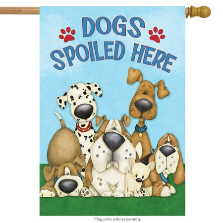 Bulldogs Furniture - Dogs Spoiled Here House Flag Everyday Humor Bulldog Dalmation Hounds 28