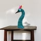 thumbnail image 4 of Estatua Zulema modelo de cabeza de pavo real decoración verde, 4 of 8