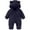 Dark Blue-86, variant on Hwmodou Newborn Infant Baby Girls Boys Cute Solid Long Sleeves Cartoon Bear Ears Fleece Footed Hooded Zipper Romper Warm Footie Jumpsuit Sleeper Pajamas Outfits