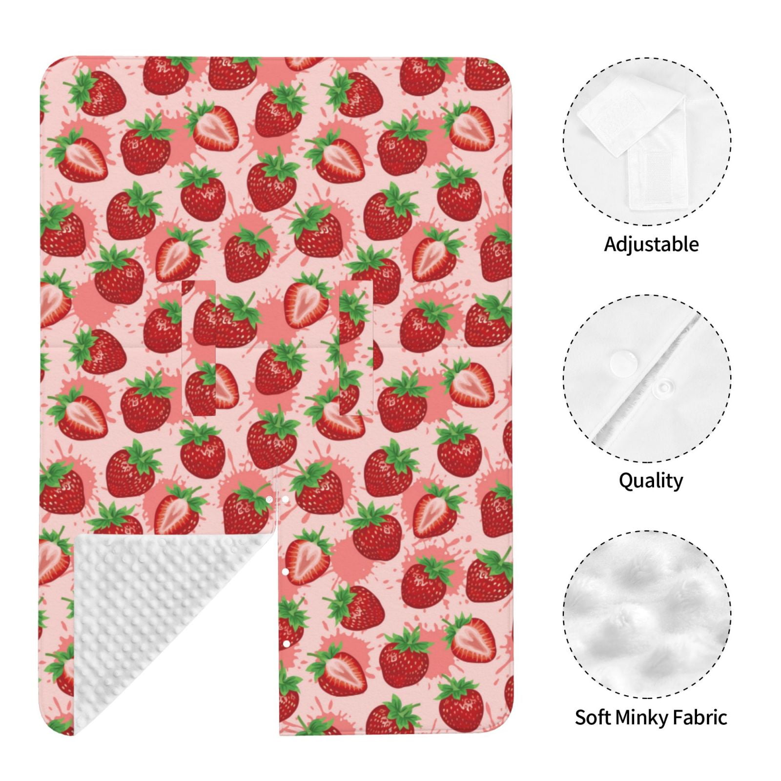 Naloa Cute Strawberry Baby Car Seat Cover, Breathable Baby Carrier Cover, Multiuse Baby Carrier Cover & Nursing Breastfeeding Cover