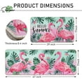 thumbnail image 3 of Hello Summer Flamingo Bird Kitchen Rugs Set of 2, Tropical Palm Leaves Monstera Kitchen Mats Decor, Hawaii Plant Seasonal Floor Door Mat Home Decorations -17x29 and 17x47 Inch, 3 of 6