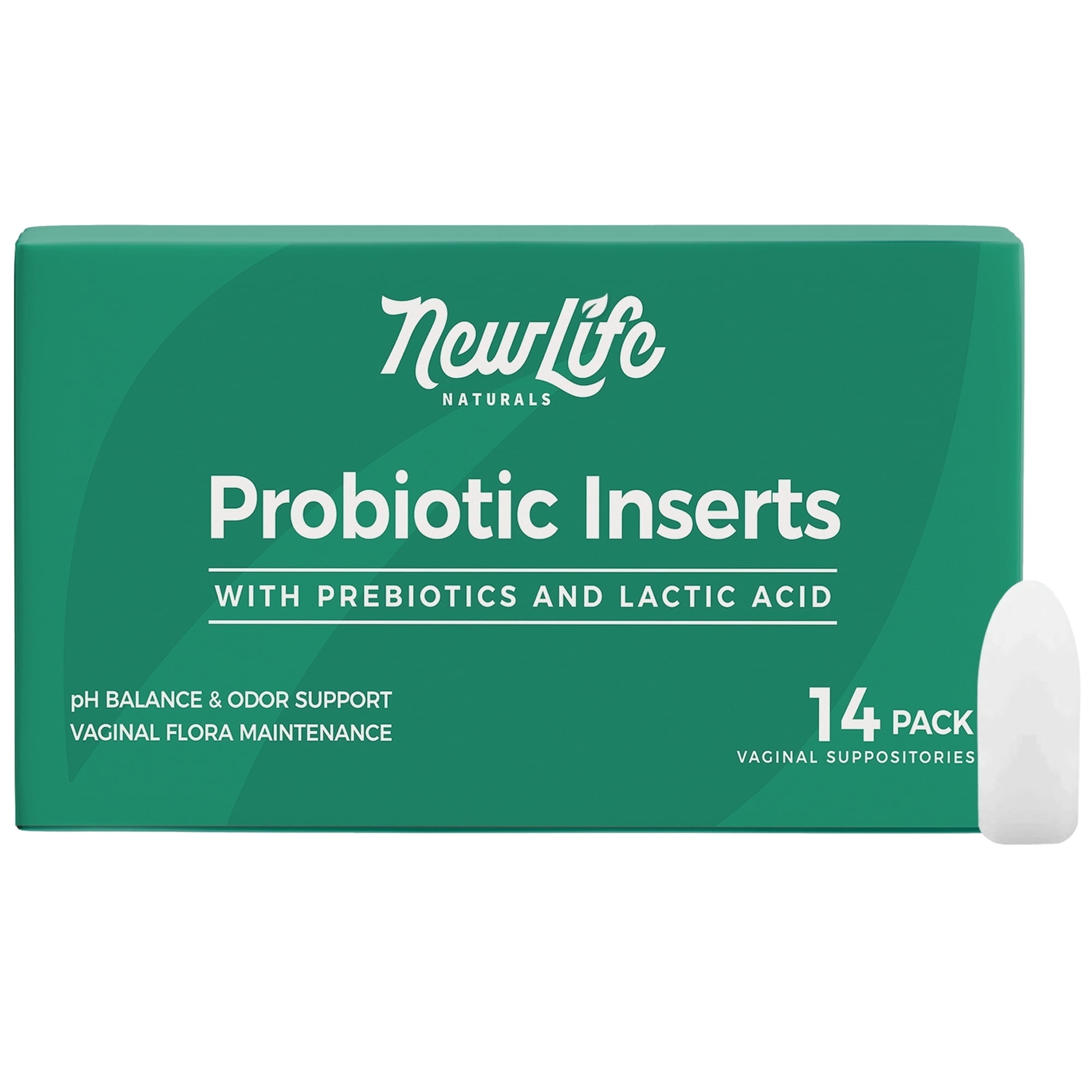 NewLife Naturals Vaginal Probiotic Suppositories – 2 Billion CFU Bacillus Coagulans + Prebiotic & Lactic Acid – Feminine Freshness & pH Support – 14 Inserts