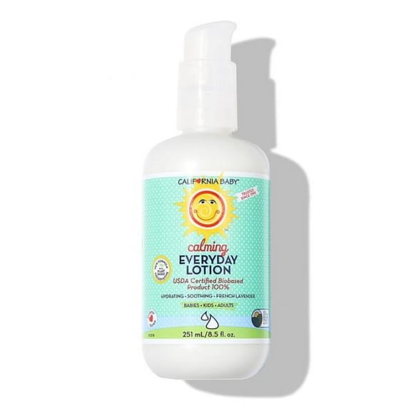 California Baby Calming Lotion | 100% Plant-Based | Soothing Baby Lotion for Sensitive Skin | Lavender Kids Lotion | Allergy Friendly | Organic Calendula + Aloe Vera | 251 mL / 8.5 oz.