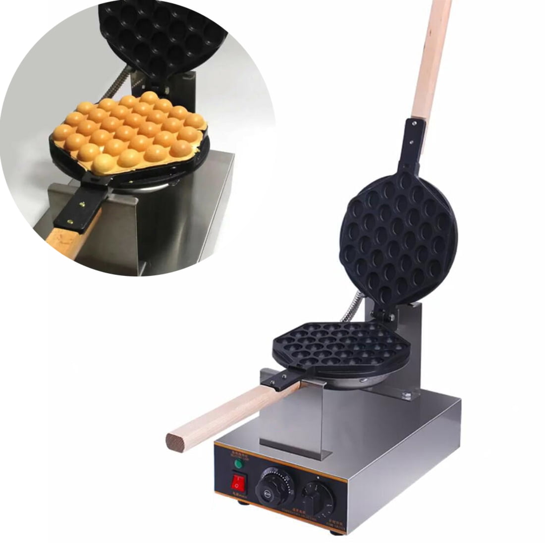 INTBUYING Electric Egg Cake Machine Egg Waffle Maker Nonstick Stainless