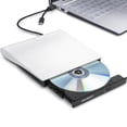 thumbnail image 1 of Haiway Unidad de DVD externa, USB 3.0 Tipo-C Grabadora de CD CD portátil DVD +/-RW Unidad óptica Slim CD DVD ROM Regrabadora Reproductor de CD/DVD Lector para computadora portátil Computadora MacBook, 1 of 5