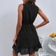 thumbnail image 4 of Vestido corto de gasa con volantes, escote de encaje y diseño sin mangas, estilo veraniego, 4 of 6