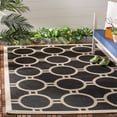 thumbnail image 2 of Safavieh Courtyard Ariel Geometric Indoor/Outdoor Area Rug, Black/Beige, 4' x 5'7", 2 of 10