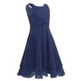 thumbnail image 2 of Sywiyi Robe Longue pour Filles Robe de Princesse pour Mariage Demoiselle d'Honneur Fête d'Anniversaire Bleu Marine 14, 2 of 7