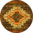 thumbnail image 1 of Ahgly Company Machine Washable Indoor Round Persian Yellow Traditional Area Rugs, 6' Round, 1 of 4