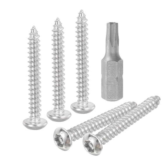 30pack M4 x 30mm Button Head Torx Security Sheet Metal Screws with T20 Bit