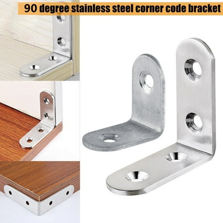 

Xyer 10Pcs Corner Bracket Rustproof L-shaped Stainless Steel Shelf Stand Corner Brace for Furniture 5cm