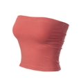 thumbnail image 3 of MixMatchy Women's Solid Casual Summer Side Shirring Scrunched Double Layered Tube Top, 3 of 6