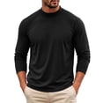 thumbnail image 2 of Enjoytime Mens T Shirts Mock Neck Stretch Long Sleeve Shirt Solid Fitted Lightweight Casual Fall Basic Tops, 2 of 6