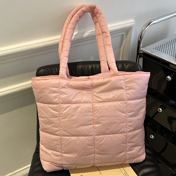 Bolso Hobo de plumón para mujer, bolso tipo cartera hinchado de gran capacidad, bolso con asa superior, bolso de compras