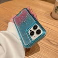thumbnail image 4 of ShellTech Compatible with iPhone 16 Glitter 3in1 Shockproof Transparent Hybrid Case Clear Flowing Liquid Quicksand Case Girly Women Sparkly Bling Soft TPU Protective Bumper Case,F, 4 of 14