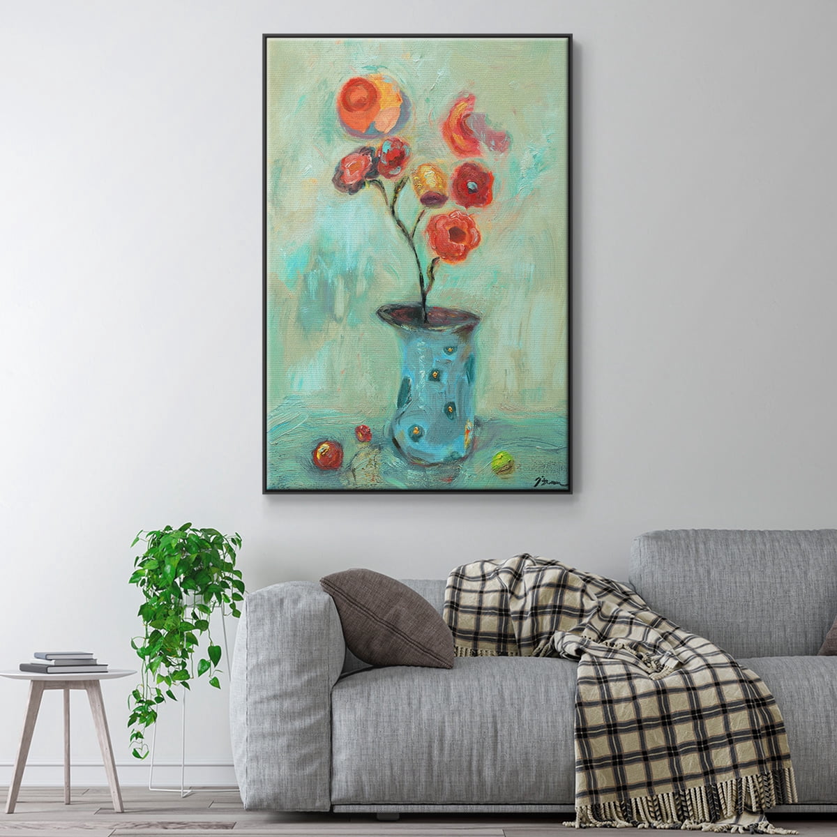 Orange Pop Framed Premium Gallery Wrapped Canvas - Ready to Hang