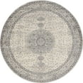 thumbnail image 6 of Unique Loom Bromley Collection Area Rug - Midnight (8' Round Gray/Ivory), 6 of 6