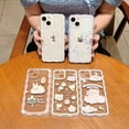 thumbnail image 2 of Compatible with iPhone 13 Case Cute Cartoon Floral Rabbit Design for Women Girls Aesthetic Kawaii Slim Soft TPU Transparent Cover for iPhone 13 6.1 inch-Pink, 2 of 12
