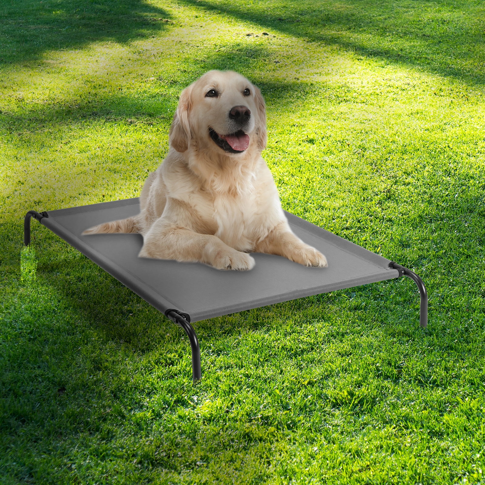 HiiKaa 50 inch Elevated Raised Cooling Cots Bed for Large Dogs,Indoor & Outdoor Portable Pet Hammock,Grey