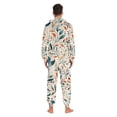 thumbnail image 4 of FORMRS Onesies Pajama for Adults Unisex Hoodie Winter Jumpsuit One Piece Sleepwear, Sizes S-2XL, Beige Whimsical Leaves, 4 of 7