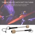 thumbnail image 2 of 2Pcs Bass Drum Maillet Feutre Tête Percussion Maillets Timbales avec Poignée en Acier Inoxydable, Blanc, 2 of 7
