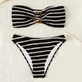 thumbnail image 4 of Afdoent Womens Bikini Sets Womens Stripe Printed Beach New Strapless Split Triangle Bikini Swimsuit Bathing Suit 2026 Summer Vacation Outfits, 4 of 7