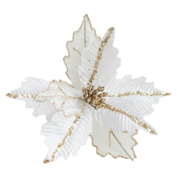 1Pcs Artificial Christmas Flowers Simulated Christmas Flower Fake Christmas Bouquet Flower Xmas Trees Home Party Garden Decor