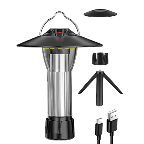 Cateissary Linterna de Camping de 3000mAh, 4 modos de iluminación, lámpara de linternas LED, linterna impermeable, brillo, luz ajustable para Iluminación y accesorios