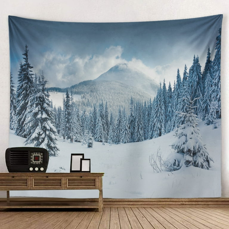LALILO 4 Pcs Forest Sky White Tapestry Wall Hanging for Living Room Tablecloth Dorm 80 x60 Walmart