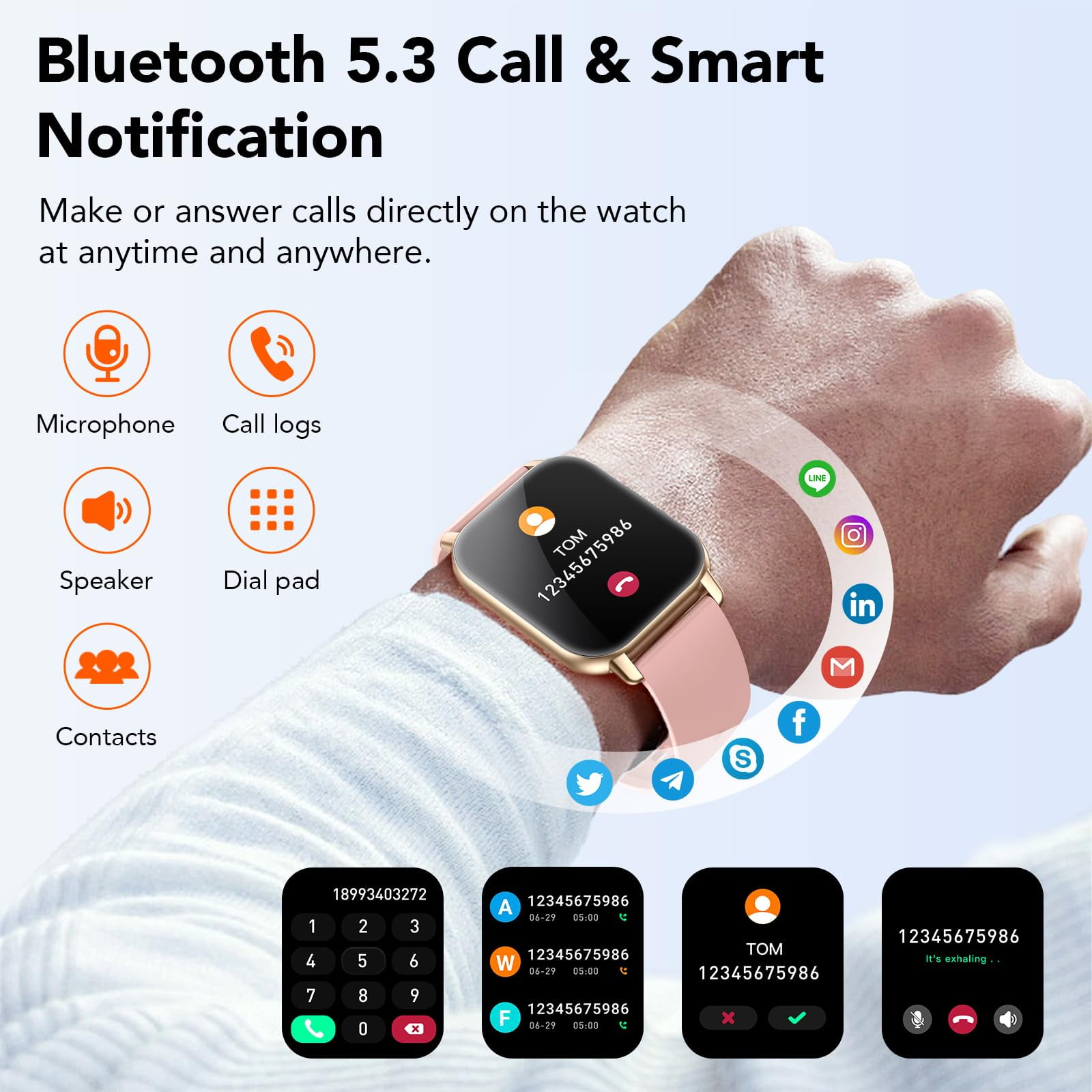 2025 NEW Smart Watch for Android and iPhone 1.96''HD Screen Men Women's IP68 Waterproof Fitness Tracker Bluetooth Calling (Answer/Make/Message),100 Sports Modes,Perfect for Holiday Gifts