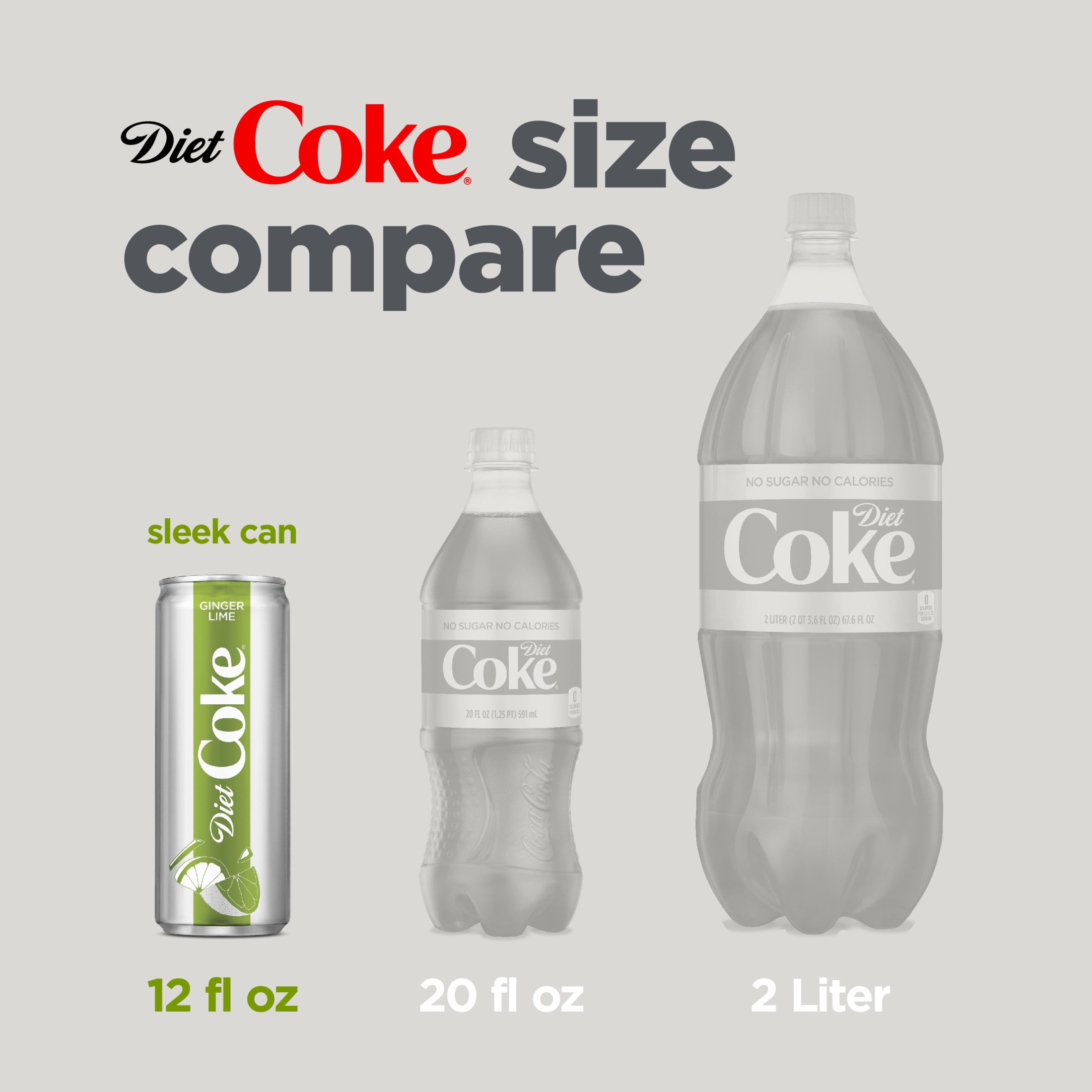 Diet Coke Ginger Lime Soda Soft Drink, 12 fl oz, 8 Pack
