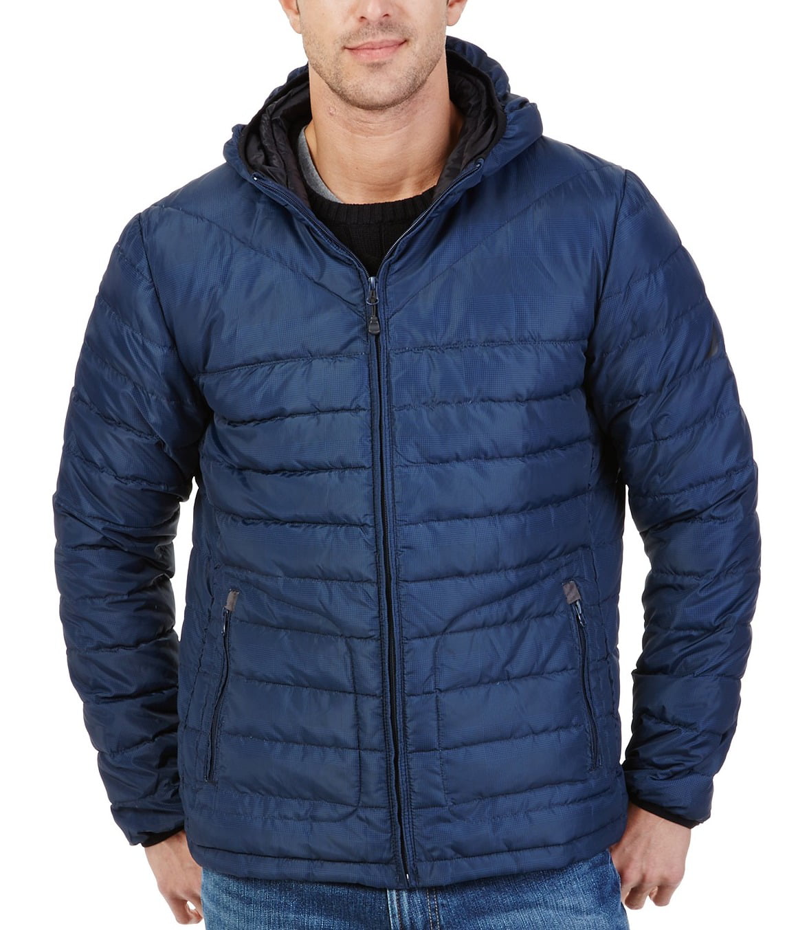 Nautica - Nautica NEW Blue Mens Size XL Down-Packable Hooded Puffer ...