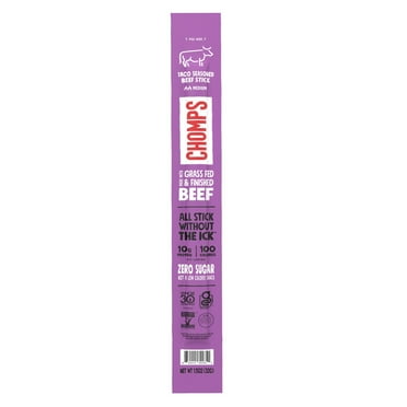 Chomps Taco Beef Jerky Snack Stick, 10g of Protein