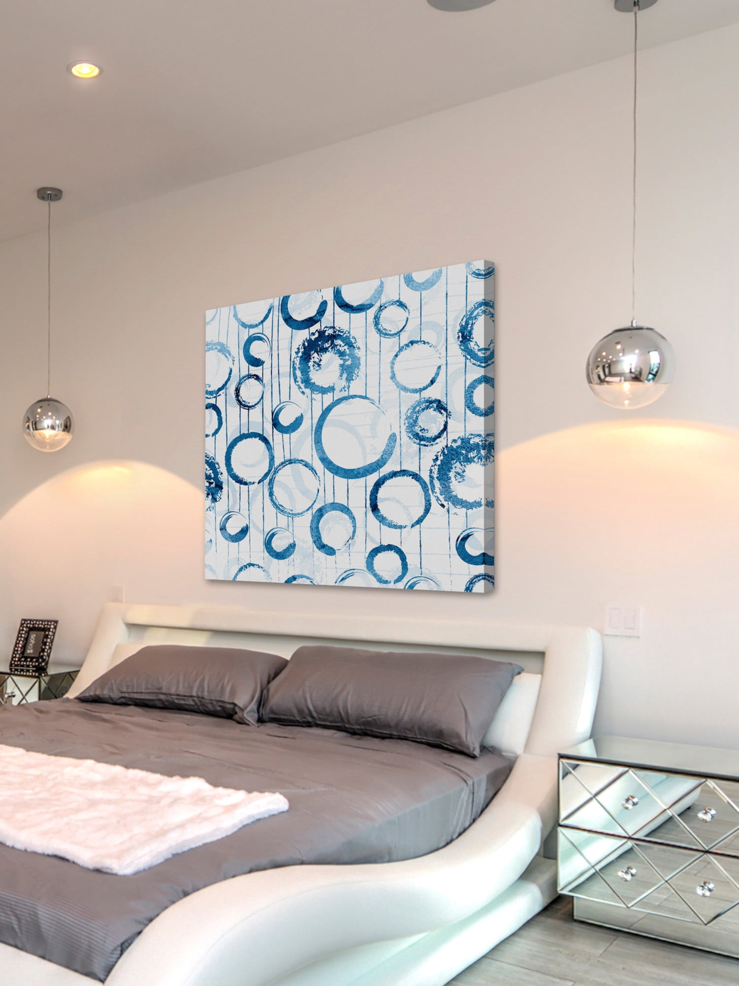 "Raining Circles" Painting Print on Wrapped Canvas