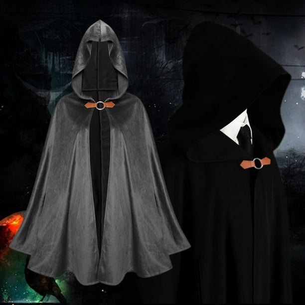 ZZQVIP Capa Halloween Negra Y Roja Con Capucha 150 Cm – Disfraz Vampiro Hombre & Mujer – Capa Reversible Para Adultos, Cosplay, Carnaval, Fiestas Temáticas Y Bailes De Máscaras