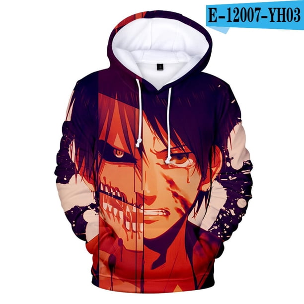 Sudaderas con capucha de Anime Attack on Titan, sudaderas de Halloween, chaqueta informal para adultos y niños, tallas para niños, jersey de Cosplay de Eren Jaeger, Unisex085XL Deng Xun unisex