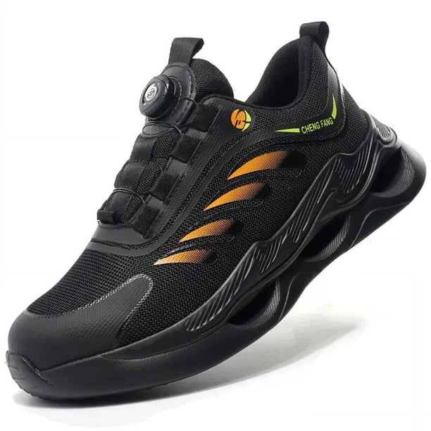 Nuevas botas de seguridad con hebilla giratoria para hombre, zapatillas de trabajo, botas para mujer, zapatos transpirables con punta de acero, botas de seguridad a prueba de pinchazos para hombre