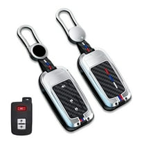 Zinc Alloy Keyless Entry Key Fob Cover Compatible for Toyota Highlander Avalon Camry Corolla RAV4 2017-2019 Case Protector 3 Buttons