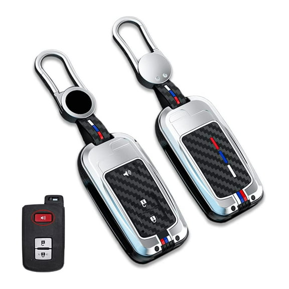 Zinc Alloy Keyless Entry Key Fob Cover Compatible for Toyota Highlander Avalon Camry Corolla RAV4 2017-2019 Case Protector 3 Buttons