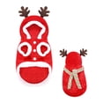 thumbnail image 2 of Dog Cat Christmas Costume for Small Medium Pets Holiday Outfit with Hood Soft Stretchy Pet Apparel for Party Photo Shoot, Adjustable Festive Sweatshirt for Puppy Kitten, Style B, Pet Clothes, 2 of 7
