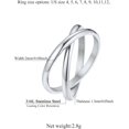 thumbnail image 6 of Triple Band Rings Interlocked Rolling Rings for Women Girls Stainless Steel/Gold/Rose Gold Plated/Tri-color/Black Russian Wedding Band Size 4 to 12, with Gift Box, 6 of 7